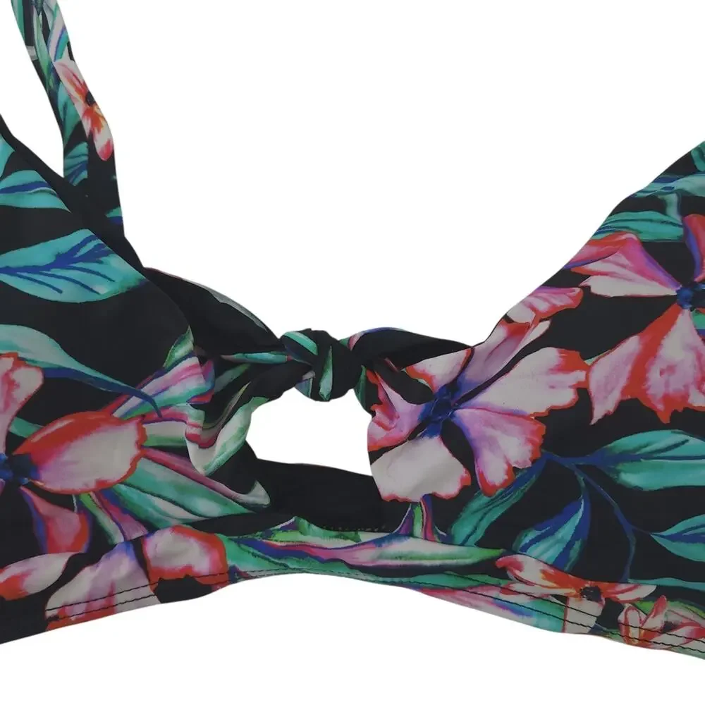 NEW TiniBikini Tropical Floral Bikini Top Large Bathing Suit Swim Top